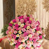 Large bouquet of pink and white roses