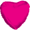 Hot pink heart-shaped foil balloon on a white background