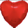 Red heart-shaped foil balloon on a white background
