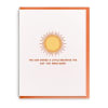 Greeting card with a sun graphic and birthday message
