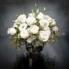 White rose bouquet in a dark vase