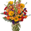 10" classic urn vase
foliage: salal
3 stems myrtle
3 stems orange Asiatic lilies
3 stems
