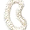 White flower lei on a plain background