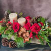 Roses, Pine cones, Evergreens