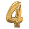 Gold foil balloon shaped like the number 4