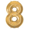 Gold foil balloon shaped like the number 8
