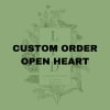 Green custom order graphic with floral line art and bold text