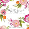 Motherhood greeting card with watercolor flowers and leaves