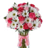urprise Bouquet. Hand arranged with Hot Pink Spray Roses, White Daisies and
