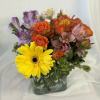 yellow gerb, orange sprayroses; pink purple &amp; white alstro