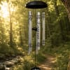 Hanging wind chimes with printed saying: "Forever"

Pendant with printed saying: "Forever with