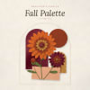 Decorative fall floral collage with orange and burgundy flowers