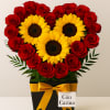 Un coraz&oacute;n floral vibrante y lleno de vida, dise&ntilde;ado con rosas rojas
