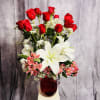 Roses and lilies lovely arrangements for valentines 