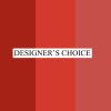 Designer's choice graphic with red color swatches