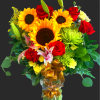 nice and large floral centerpiece with spring mixed flowers. A mix of