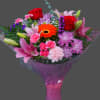 Mixed bouquet with lilies, roses, gerbera daisy, and chrysanthemums