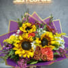 Introducing our design Celebrate Me! Beautifully arranged with Gerbera, Roses, Buttons, Alstroemerias