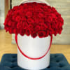75 roses (any color of choice) arranged in a box (any color