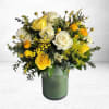 Radiating warmth and joy, the Sunny Shoreline Bouquet combines buttery yellow roses