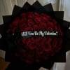 The black Korean floral paper gives this bouquet a bold and elegant