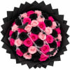 Bouquet of pink and black roses with spider decorations