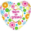 Heart-shaped balloon with colorful flower-like dots and "You're so special!" text