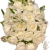 White rose and lily bouquet with baby's breath