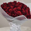 An unforgettable statement of love and passion. This breathtaking hand-tied bouquet features