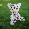 Dalmatian plush toy sitting on grass
