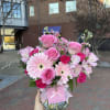  glass vase with mix flowers designer choise it would not be