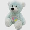 Light blue teddy bear plush with balloon embroidery