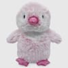 Pink plush penguin toy with sparkly beak and feet