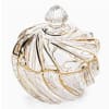 Both decorative and functional, the Vintage Golden Swirl Glass Serving Bowl adds
