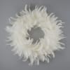 This handmade 12" Goose Coquille Feather Wreath is a captivating piece that