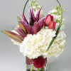 mix bouquet with variety of hydrangeas, asiatic lily, snap dragons and tuiips