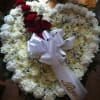 36&quot; Solid Heart filled with Fresh White Flowers and a cascade of