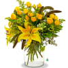 Citrus-hued blossoms &ndash; including roses, lilies and more &ndash; create a mix