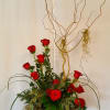 A contemporary rose design with flowing, natural touches.  