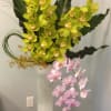 Cymbidium &amp; Phaleonopsis Orchids Accented with steel grass, tropical leaves &amp; seeded