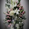 pink roses white lilies white stock and more