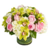 Orchids, Hydrengea, and Roses are a great mix for spring time and