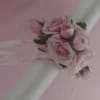 pink spray roses accent with sheer pink ribbon 