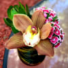 Collection of 3 small floral arrangements in seasonal colors &amp; flowers. 