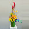 An exotic assortment highlighting tropical flowers