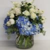 Hydrangea, Rose, Tulips, Calla Lily, Spray Rose and Bouvardia