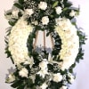 white rose, withe lemon leafs with two bouquets.