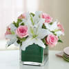 Modern Embrace&trade; Pink Rose &amp; Lily Cube