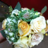 For something a little different. This has flowering cabbage, cream, white, light