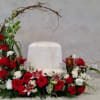 A beautiful tribute to your loved one, accented with classic red and